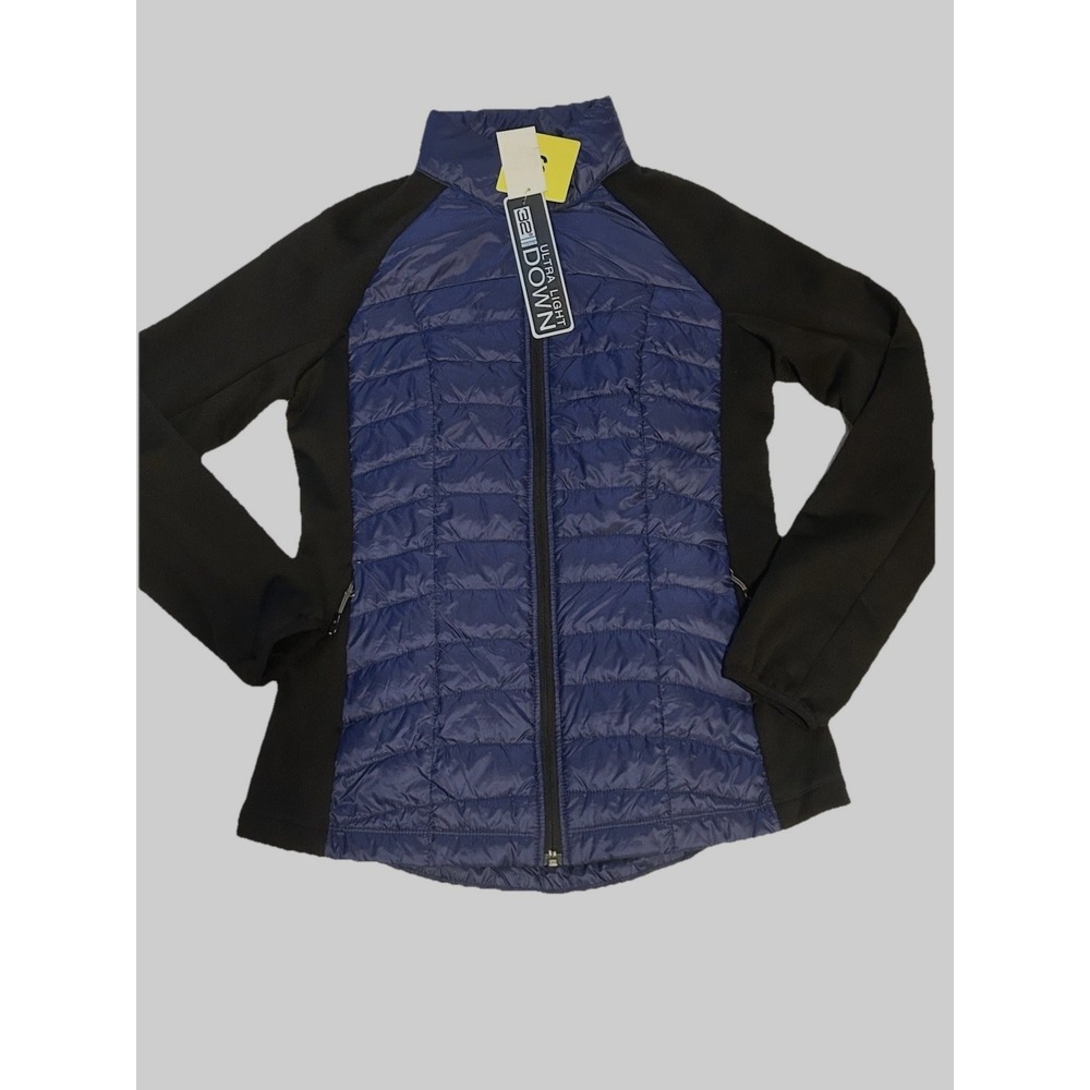 32 Degrees NEW Women's Small Ultra Light Down Jacket Cobalt Blue Black NWT